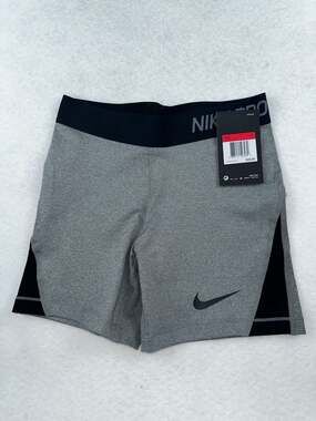 Nike Pro Girls Dri-FIT Compression Training Shorts Grey/Black Size Large
